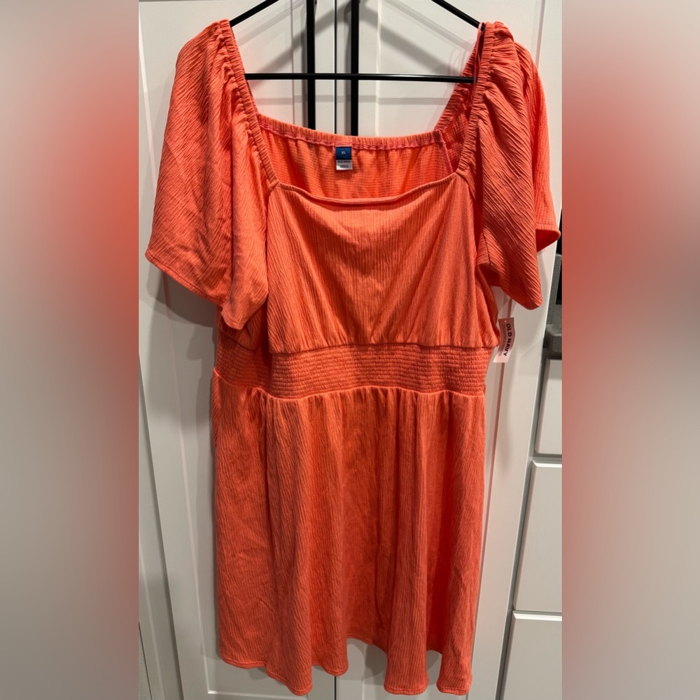 NWT Old Navy coral elastic waist dress XL